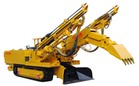 Backhoe loader and double rock drillers for blasing hole drilling and clean in underground coal mine