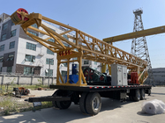 Trailer water well drilling rig Double winches  800m drilling depth wwith drilling pressure gauge