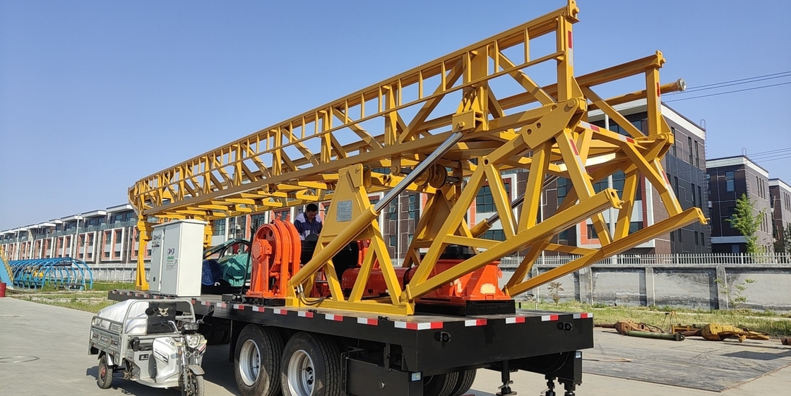 Trailer mounted Double winches  800m drilling depth drilling rig for water well with drilling pressure gauge