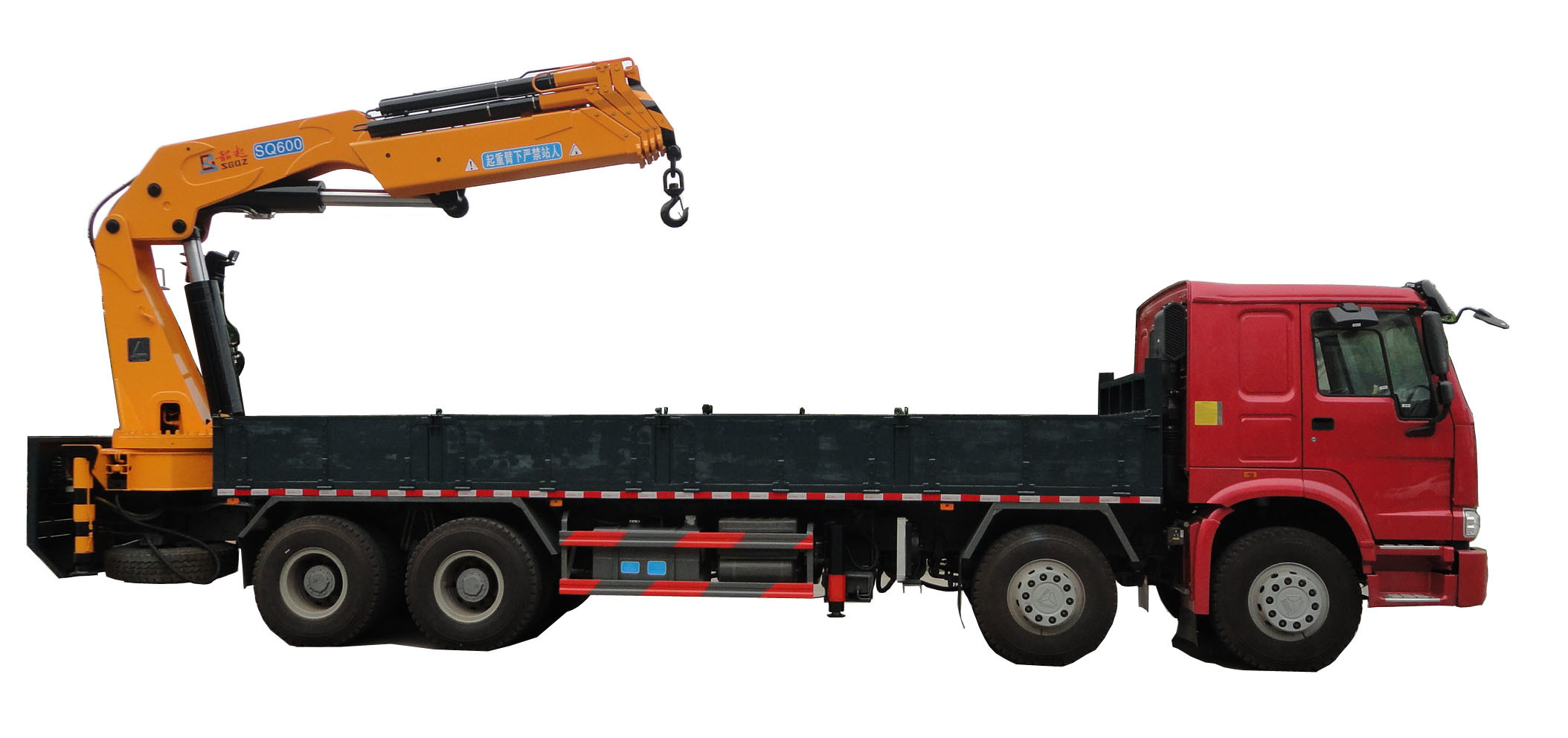 600kN.m knuckle boomed truckmounted crane 6 sections boom lifting