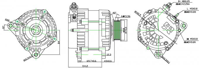 small size big power Invention Patent 56V 90A  AC generator for heavy duty vehicle long warranty period